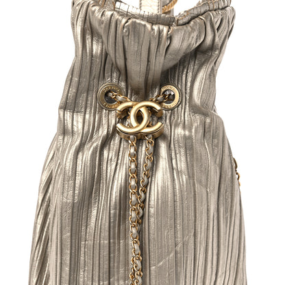 Chanel Iridescent Crumpled Calfskin Small Coco Pleats Backpack Gold 8 of 10