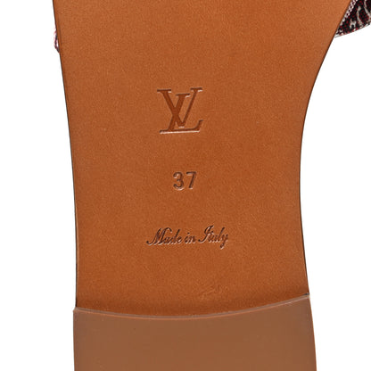 Louis Vuitton Jacquard Since 1854 Lock It Flat Mule 37 Bordeaux 6 of 7
