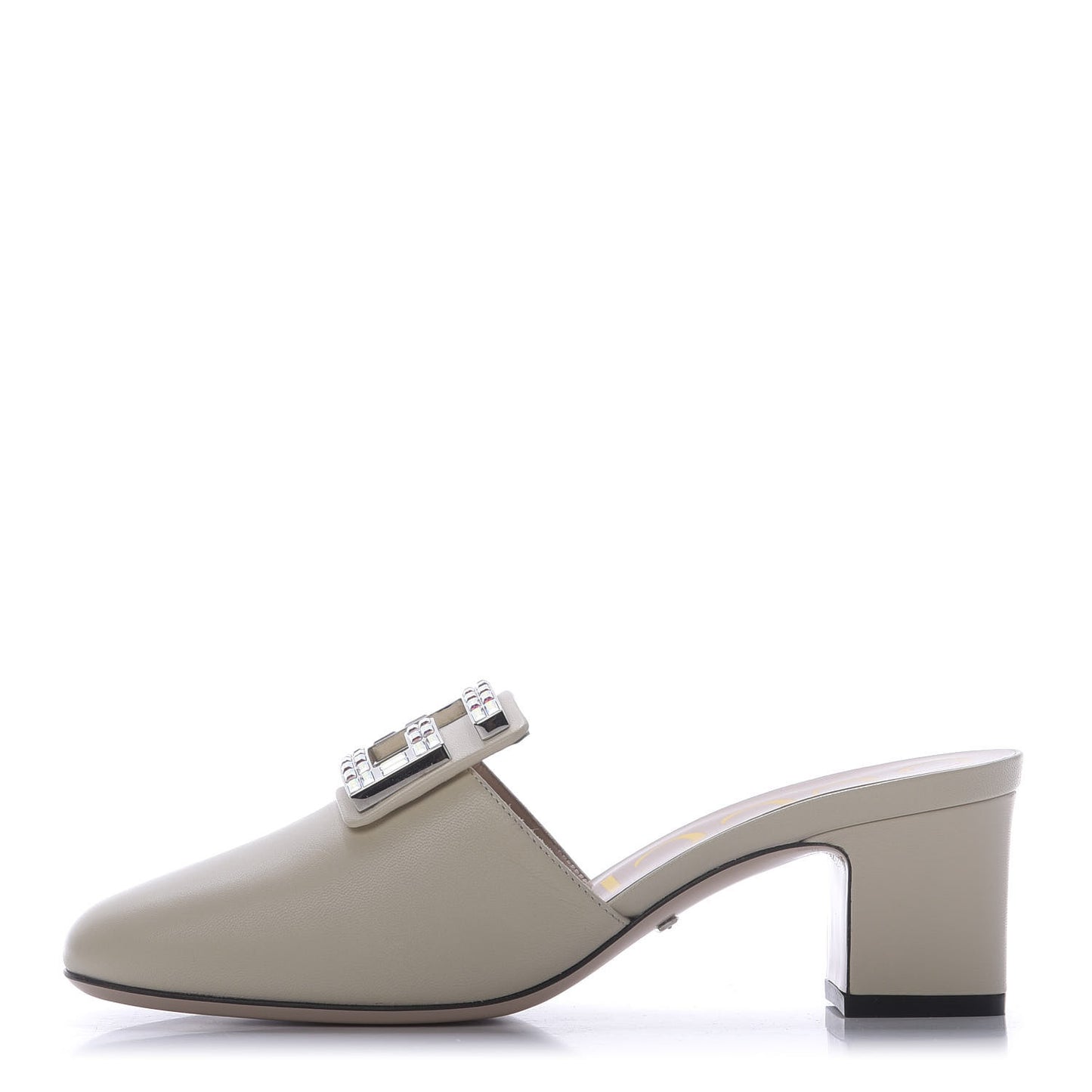 Malaga Kid Crystal Square G Madelyn Mules 37 Vintage White