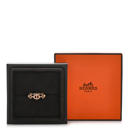 Hermes 18K Rose Gold PM Chaine D'Ancre Enchainee Ring 52 6 6 of 6