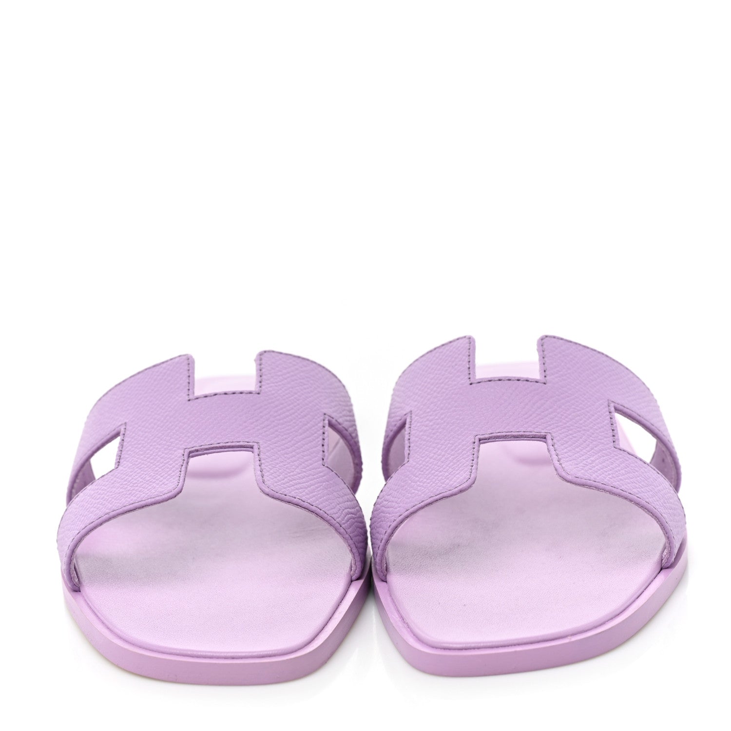 Hermes Box Calfskin Oran Sandals 36 Violet Amethyst 2 of 8