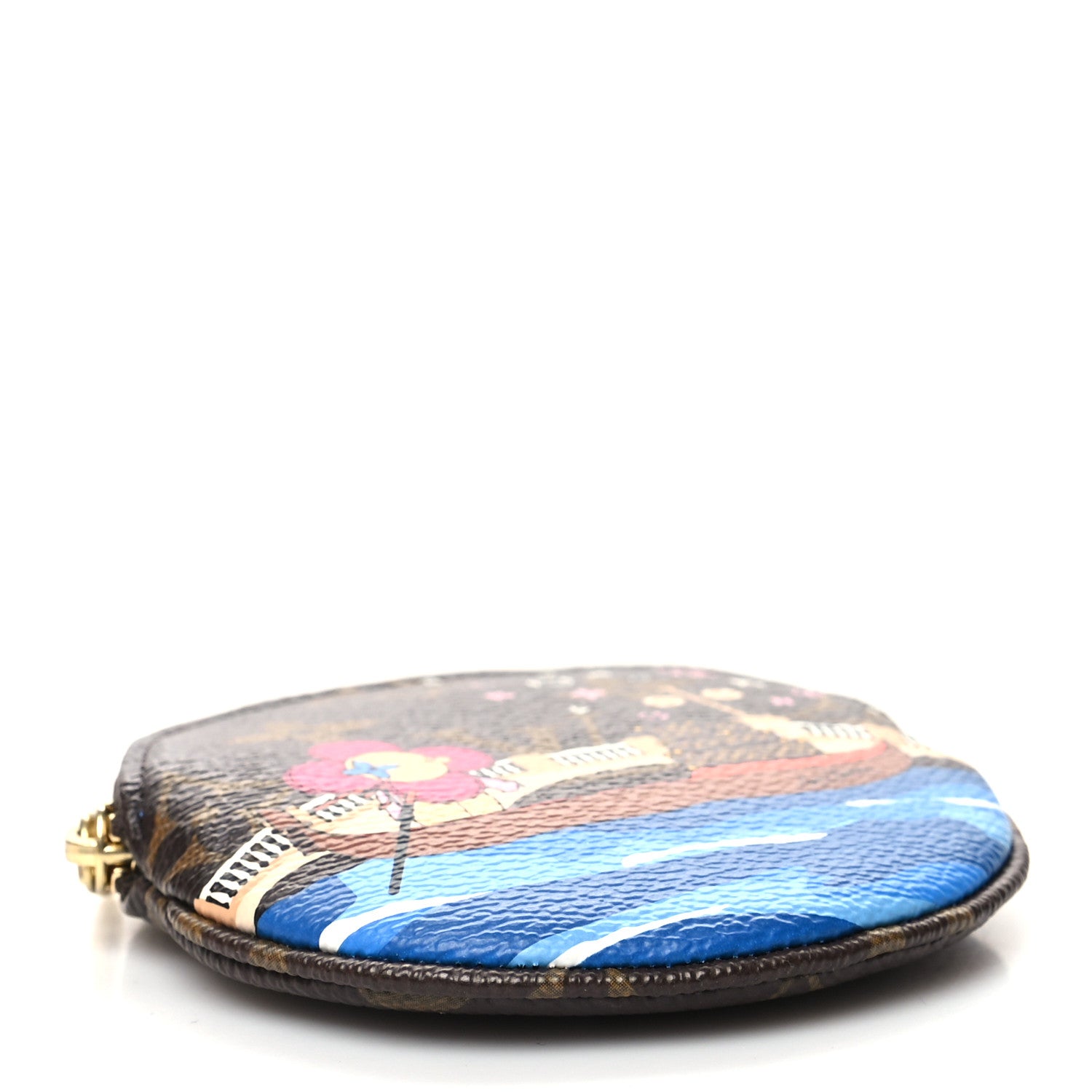 Louis Vuitton Monogram 2019 Christmas Animation Round Coin Purse Blue 4 of 7