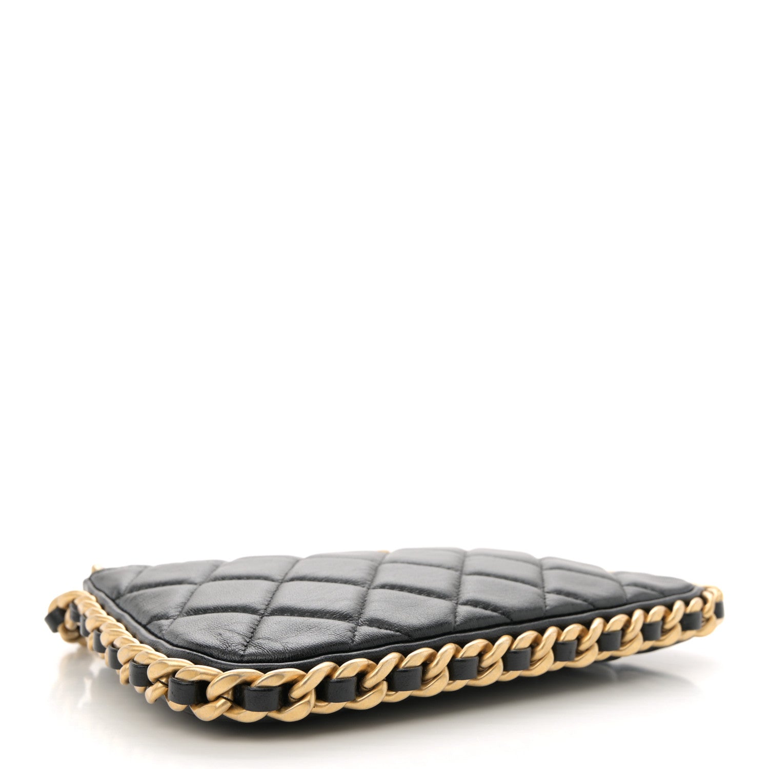Chanel Lambskin Quilted Chain Around Top Handle Mini Bag Black 4 of 10