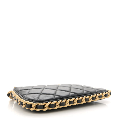 Chanel Lambskin Quilted Chain Around Top Handle Mini Bag Black 4 of 10