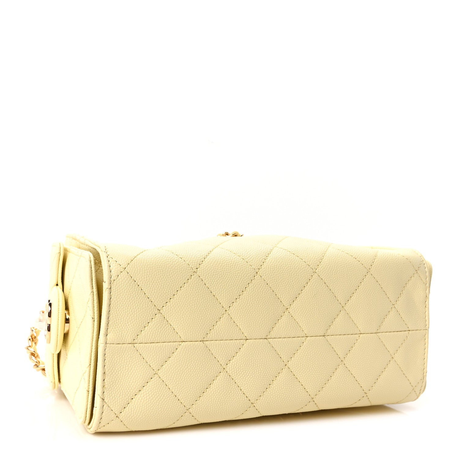 Chanel Caviar Quilted Mini Chanel 25 Handbag Light Yellow 4 of 11