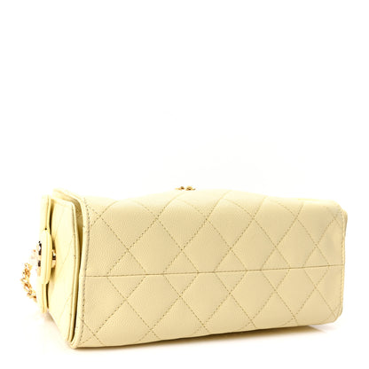 Chanel Caviar Quilted Mini Chanel 25 Handbag Light Yellow 4 of 11