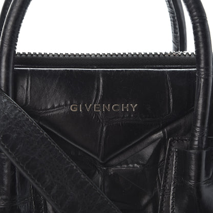 Givenchy Calfskin Crocodile Embossed Medium Antigona Black 9 of 9