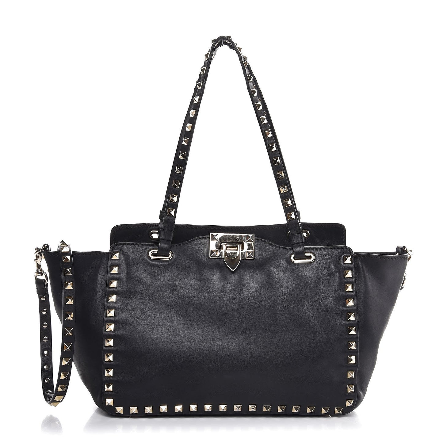 Vitello Small Rockstud Tote Black
