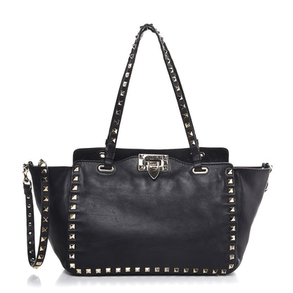 Valentino Garavani Vitello Small Rockstud Tote Black 1 of 8
