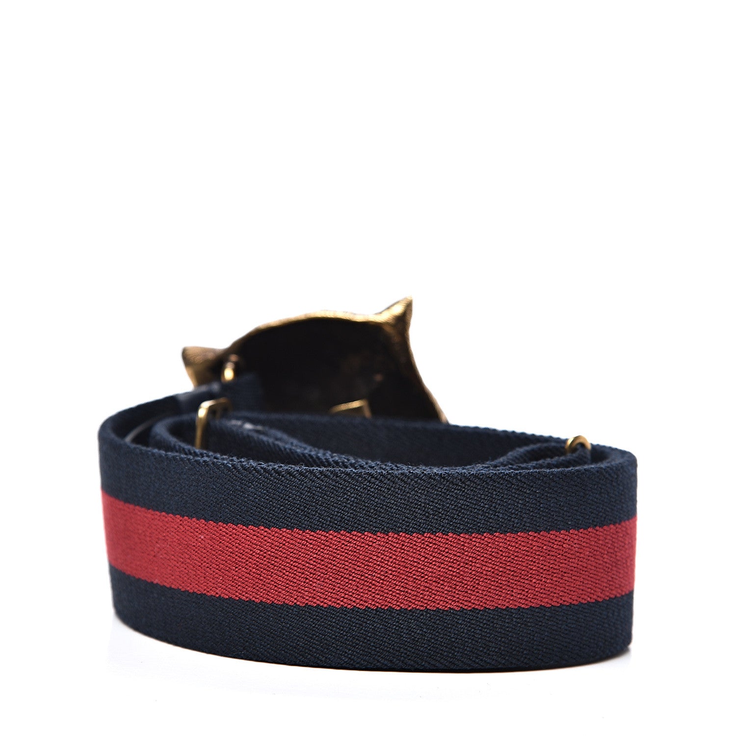 Gucci Web Feline Buckle Belt 75 30 Blue Red 2 of 4