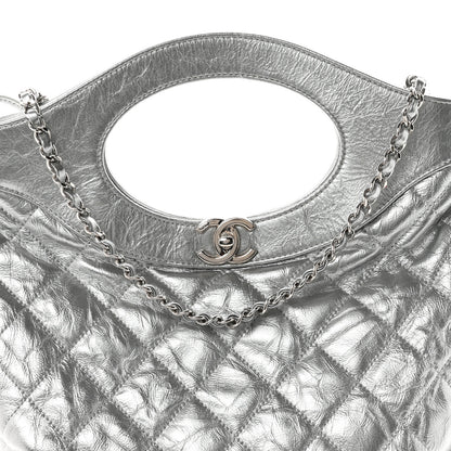 Chanel Metallic Crumpled Calfskin Small 31 Shopping Bag Silver 8 of 10