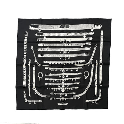 Hermes Silk Le Tresor De Medor Scarf 90 Black Creme 1 of 4