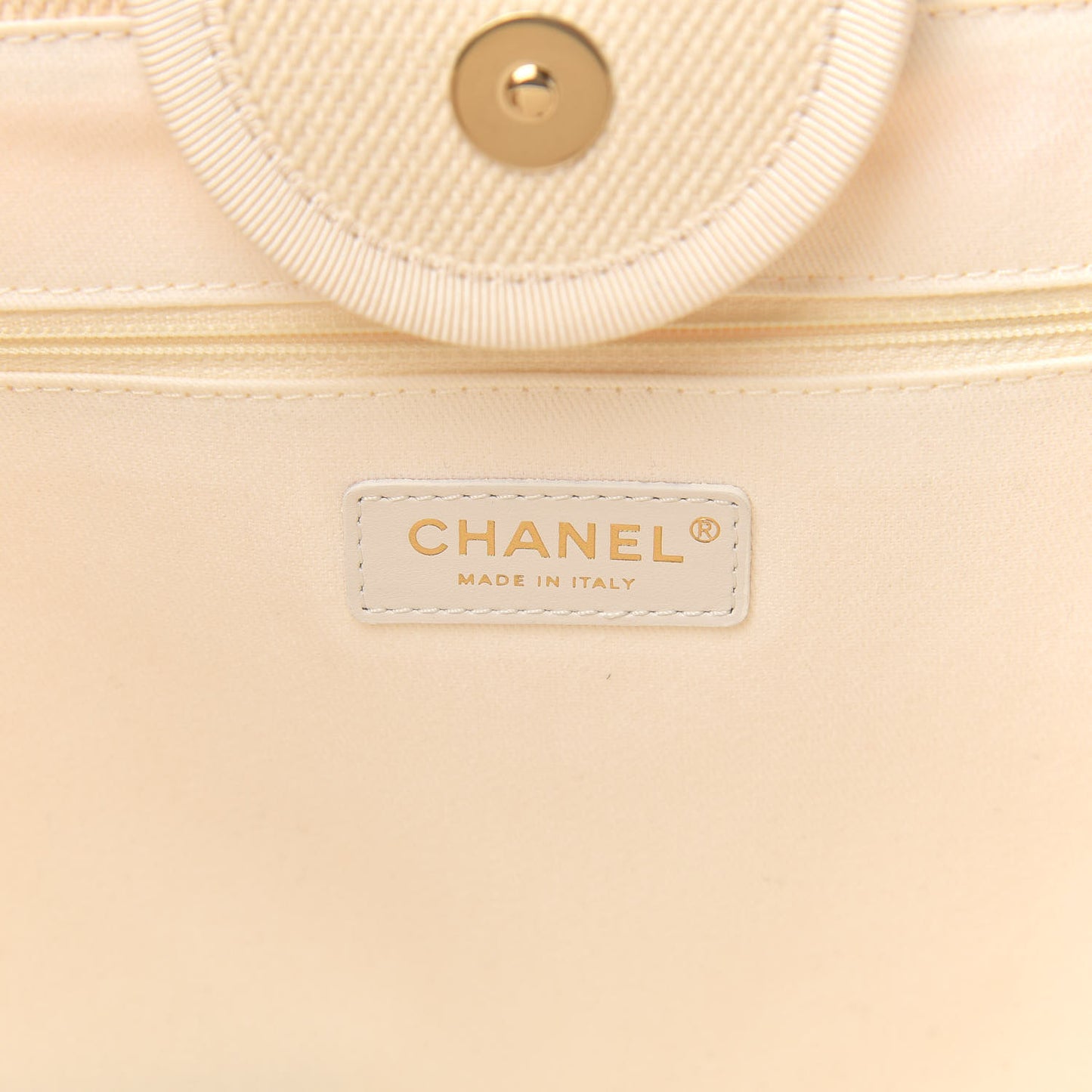 Canvas Pearl Medium Deauville Tote Ecru Beige