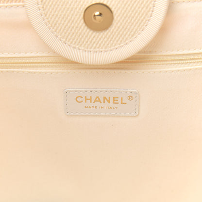 Chanel Canvas Pearl Medium Deauville Tote Ecru Beige 6 of 11