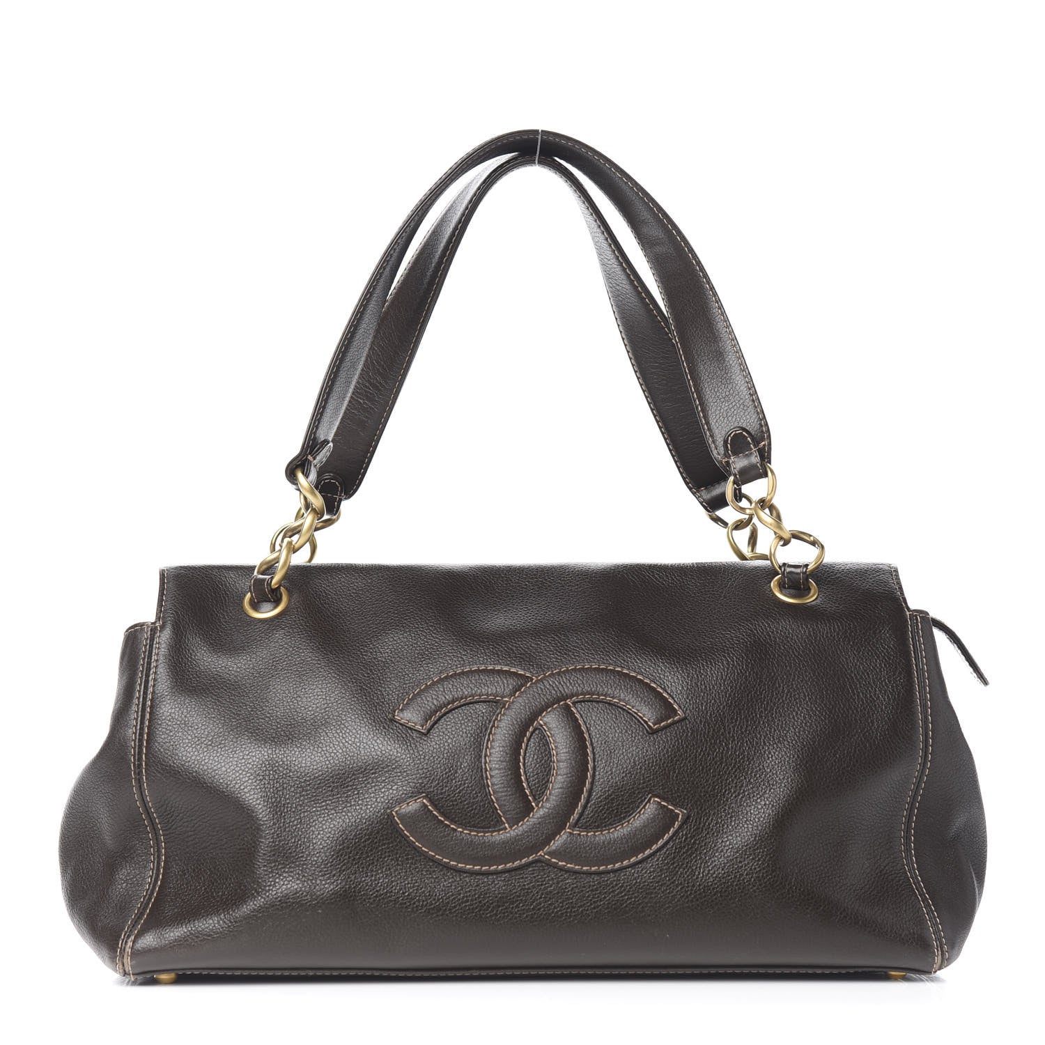 Chanel Calfskin Large Satchel Brown 1 of 8