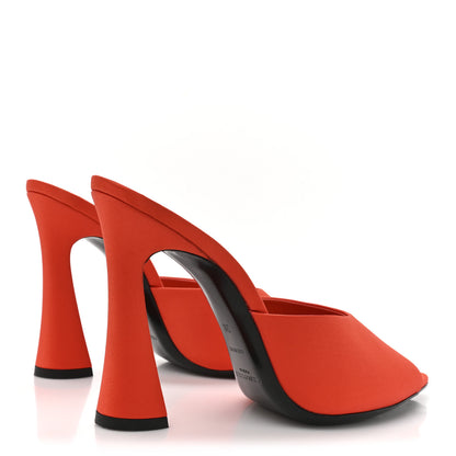 Saint Laurent Crepe De Chine Suite Mule Sandals 38 Arancio 5 of 9