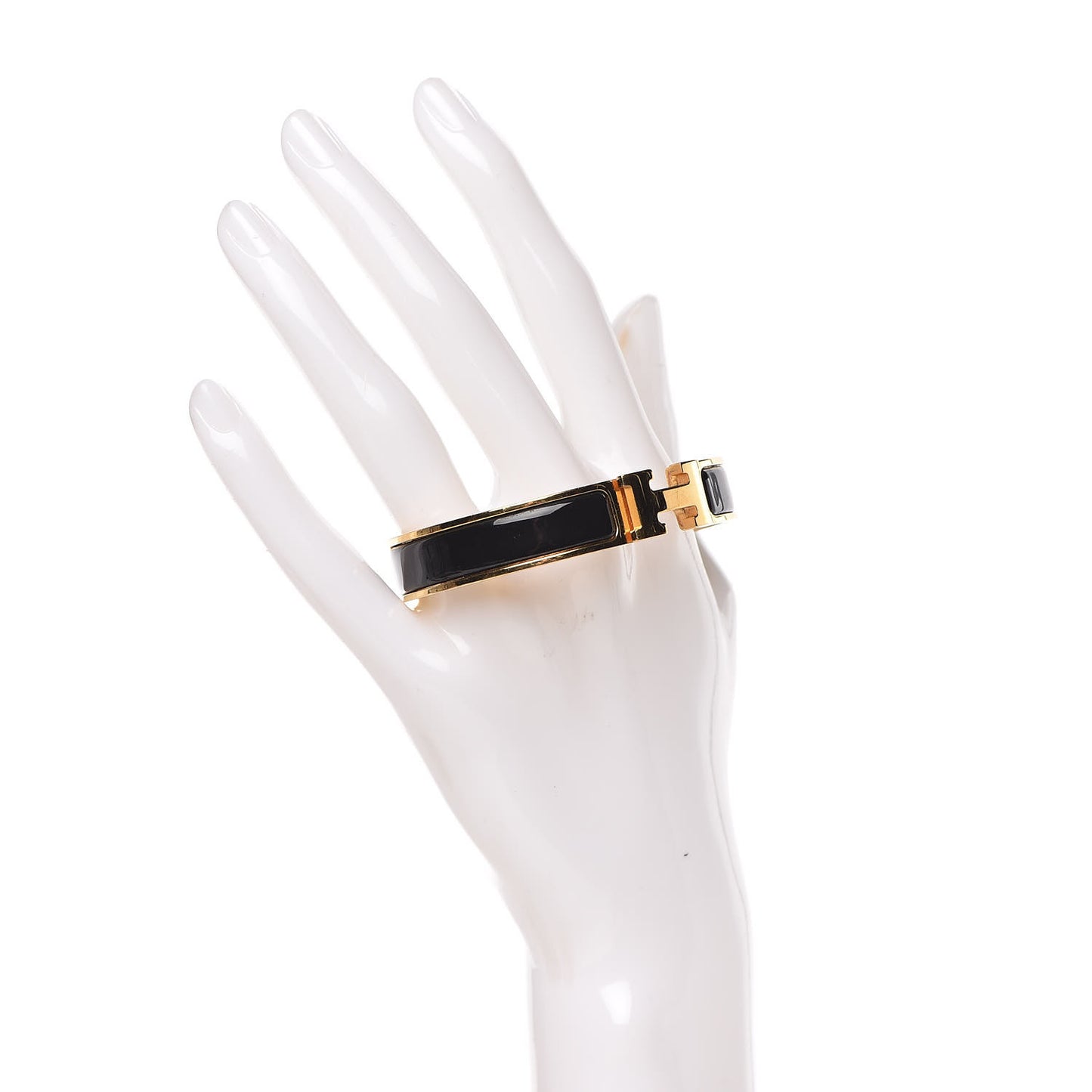 Enamel Narrow Clic Clac H Bracelet GM Black