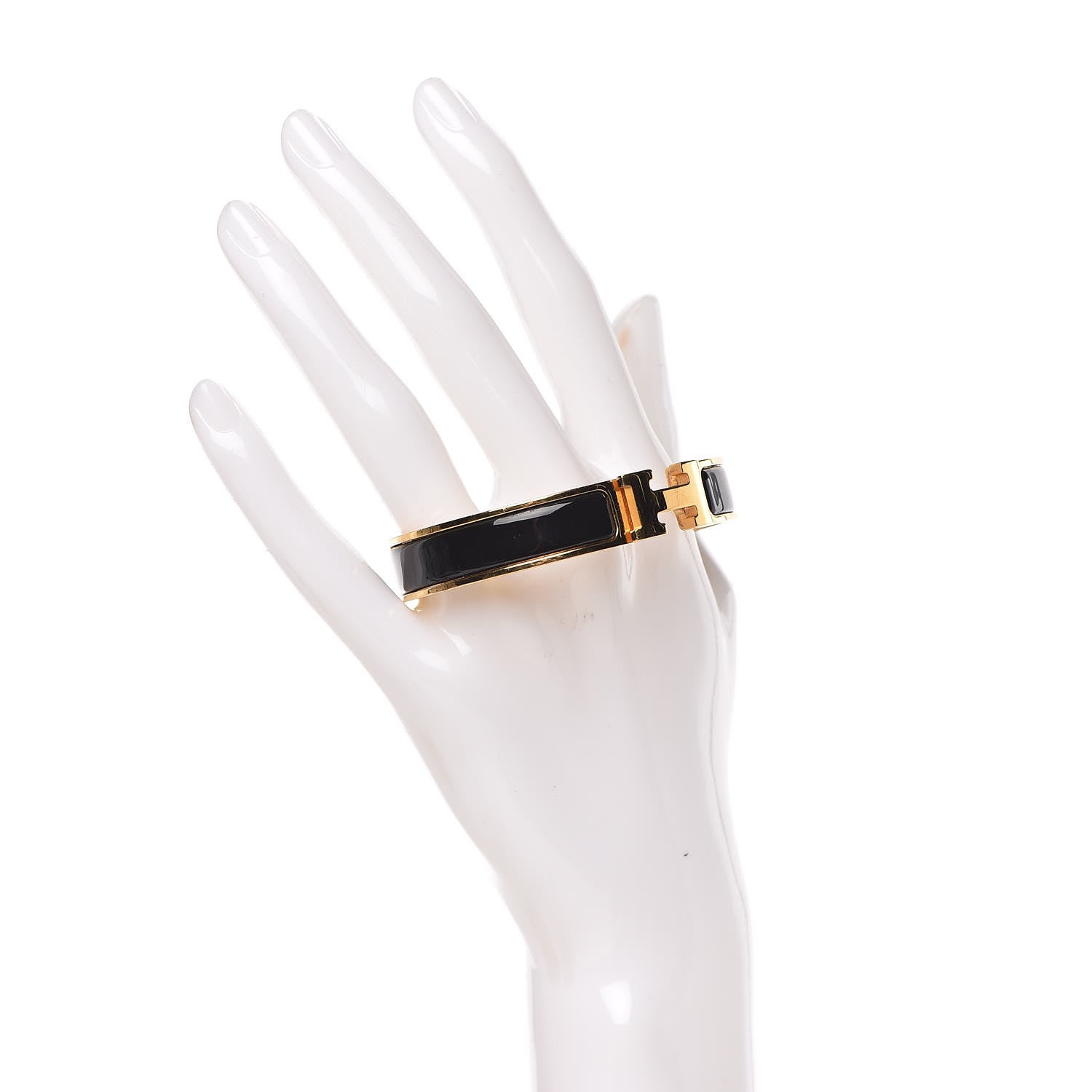 Hermes Enamel Narrow Clic Clac H Bracelet GM Black 2 of 5