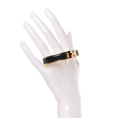 Hermes Enamel Narrow Clic Clac H Bracelet GM Black 2 of 5
