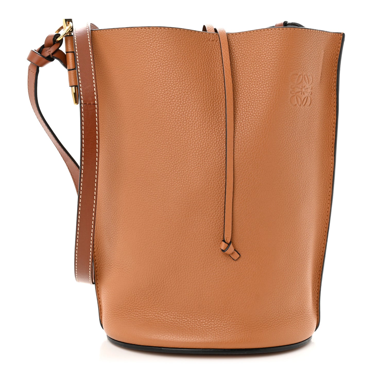 Calfskin Gate Bucket Bag Light Caramel