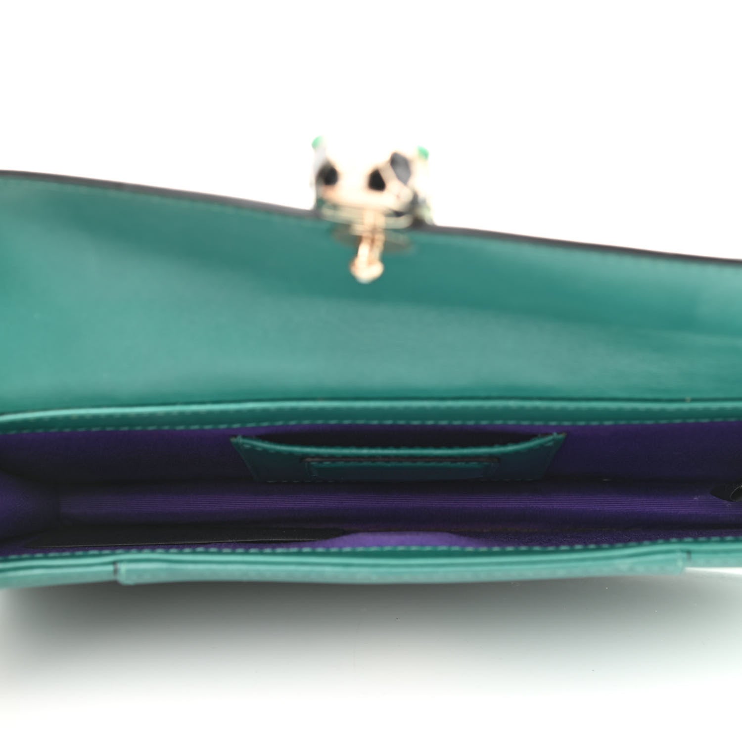 Bulgari Calfskin Serpenti Forever Flap Clutch Emerald Green 4 of 9