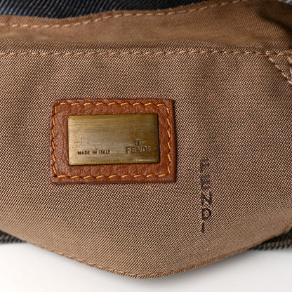 Fendi Denim Small Media Jeans Chef Shoulder Bag Blue Cuoio 5 of 10
