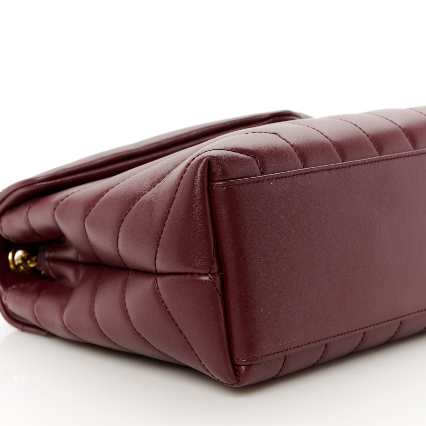 Calfskin Y Quilted Monogram Small Loulou Chain Satchel Dark Legion Red