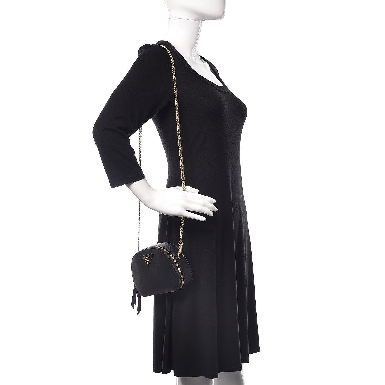 Prada Saffiano Lux Odette Belt Bag Black 2 of 9