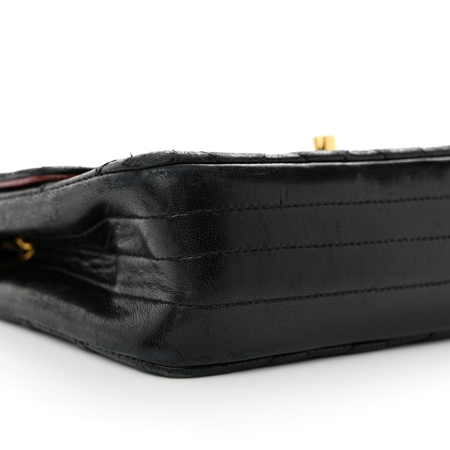 Lambskin Quilted Single Flap Bag Black