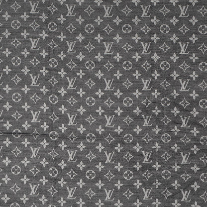 Louis Vuitton Silk Wool Monogram Denim Shawl Black 1 of 6