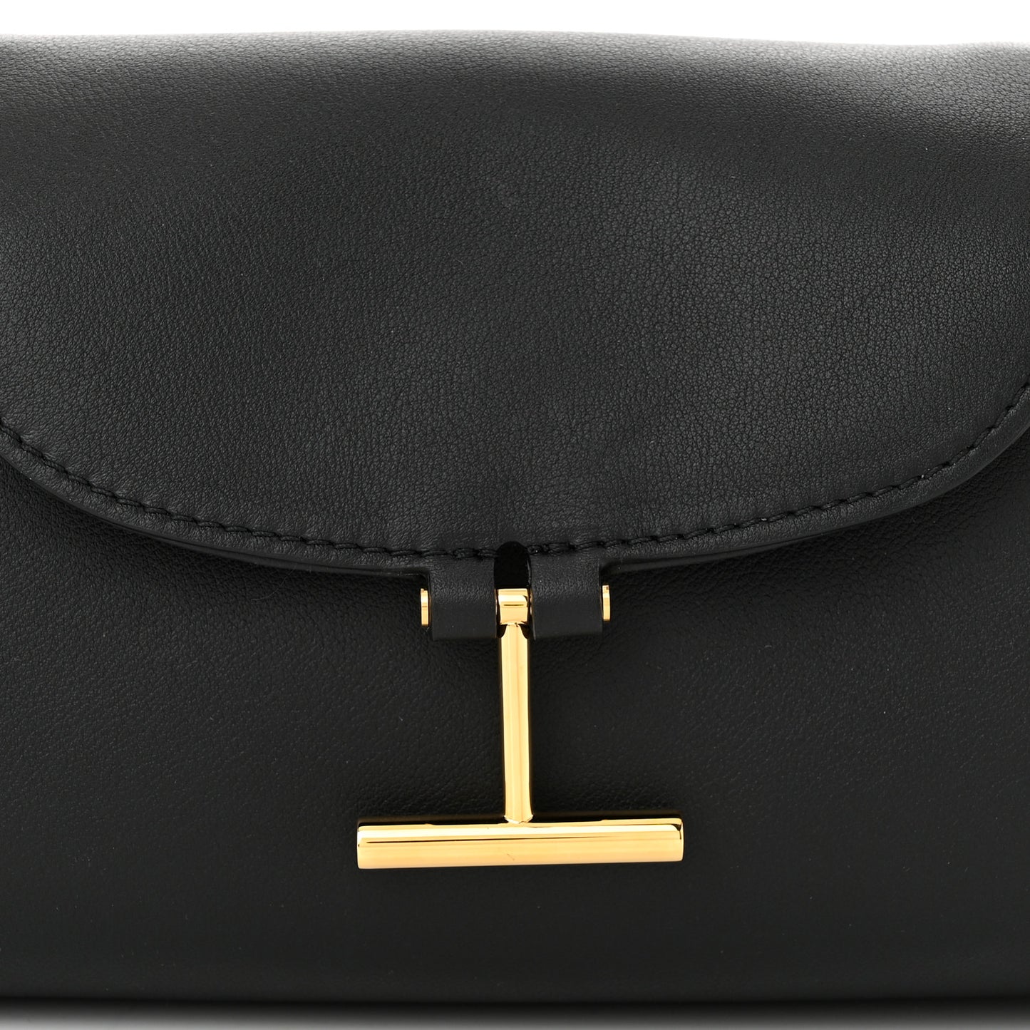 Natural Grain Calfskin Tara Chain Shoulder Bag Black
