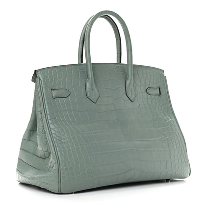 Hermes Matte Alligator Birkin 35 Ciel 3 of 16