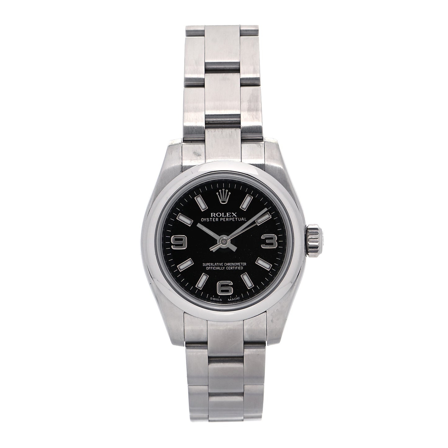 Stainless Steel 26mm Oyster Perpetual Watch Black 176200