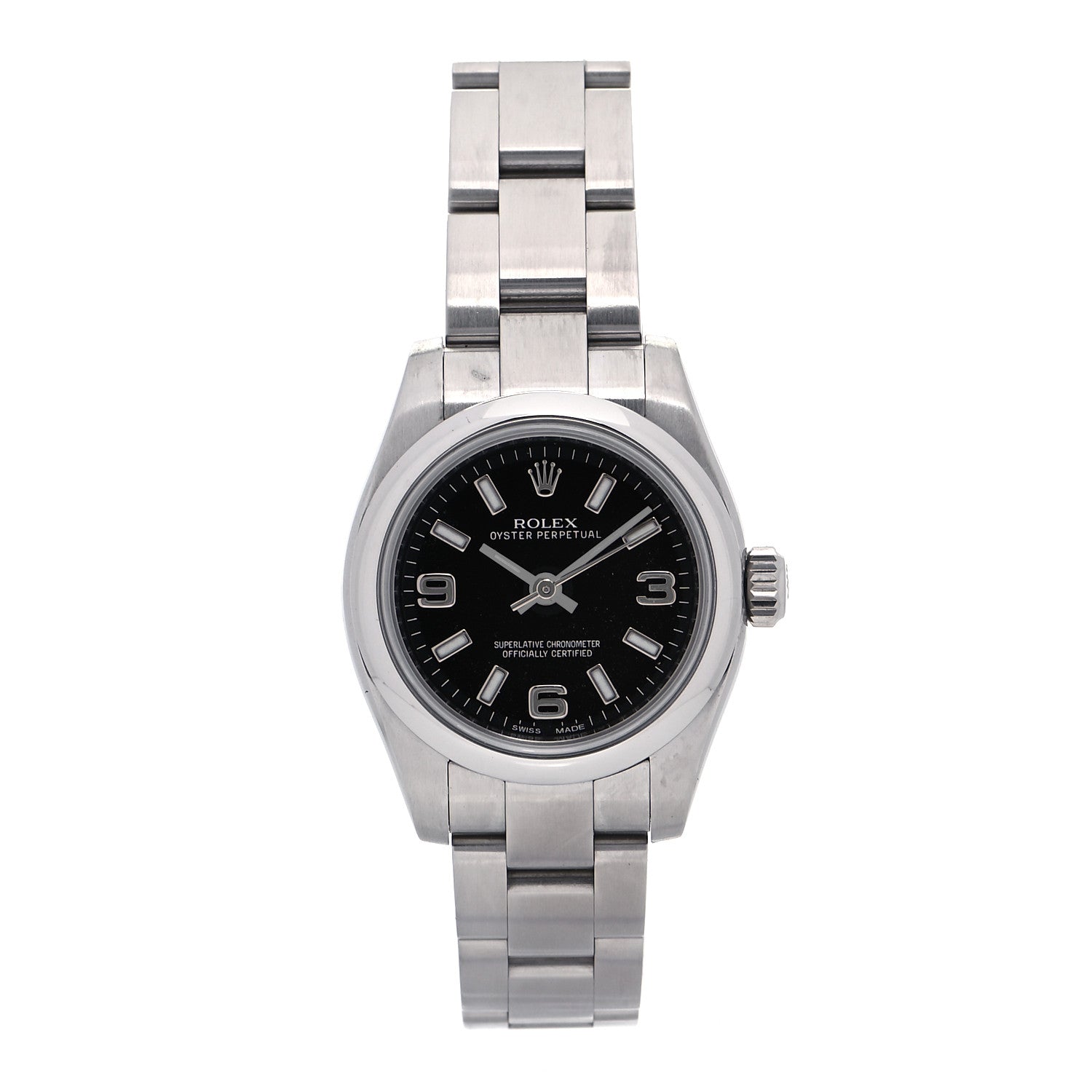 Rolex Stainless Steel 26mm Oyster Perpetual Watch Black 176200 1 of 4