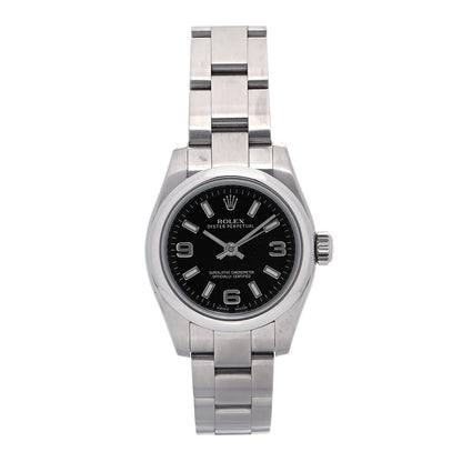 Rolex Stainless Steel 26mm Oyster Perpetual Watch Black 176200 1 of 4