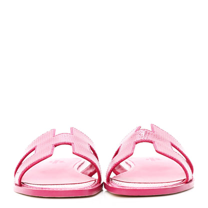 Hermes Lizard Oran Sandals 36 Fuchsia 3 of 19