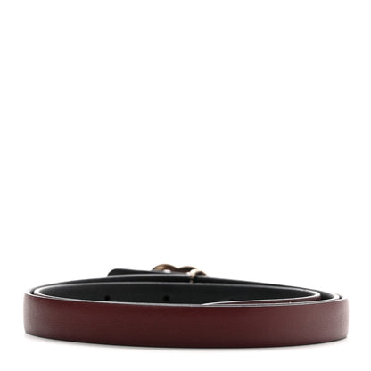 Chanel Calfskin CC Skinny Reversible Belt 85 34 Black Burgundy 4 of 8