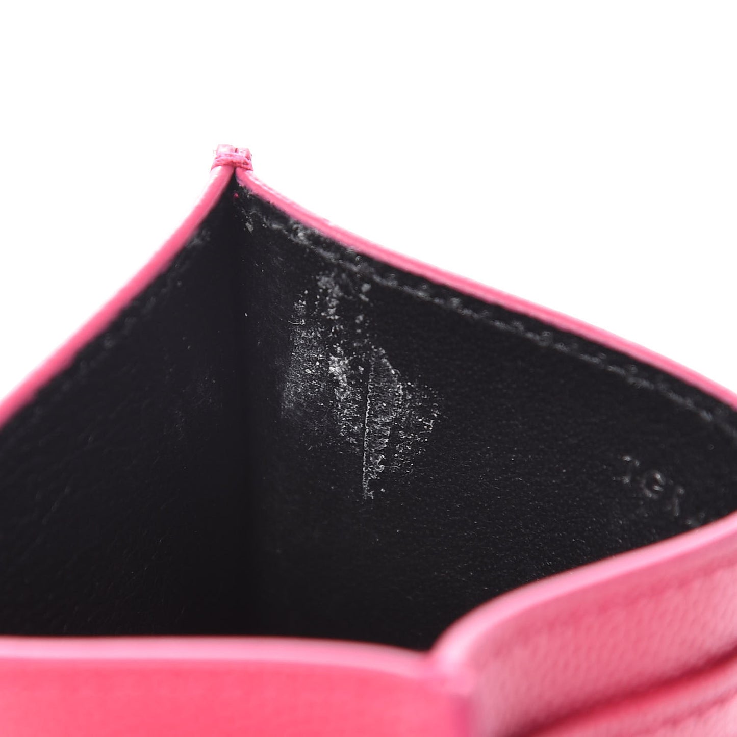 Grain De Poudre Matelasse Chevron Monogram Credit Card Case Fresh Fuxia