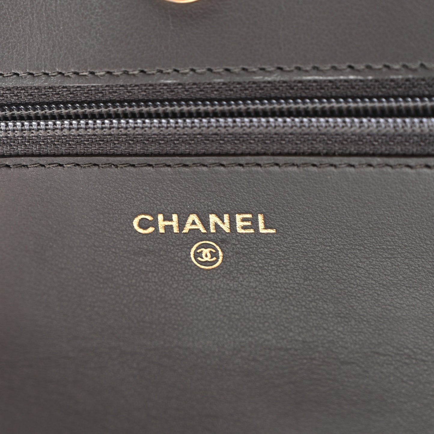 Caviar Quilted Boy Wallet On Chain WOC Grey