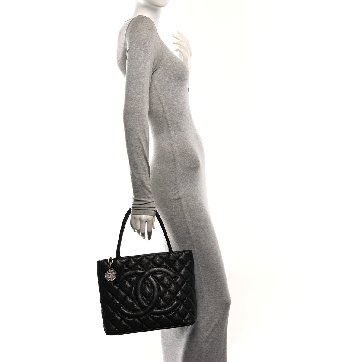 Chanel Caviar Quilted Medallion Tote Black 2 of 10