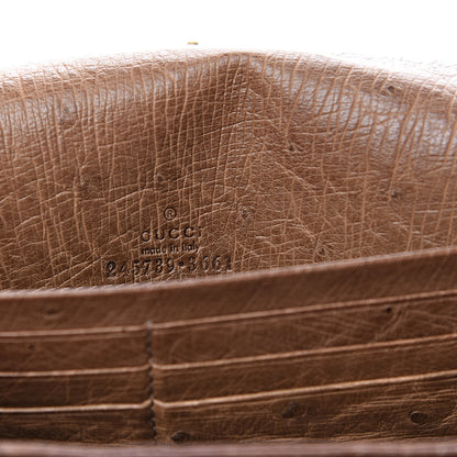 Gucci Ostrich 1973 Continental Clutch Wallet Brown 5 of 12