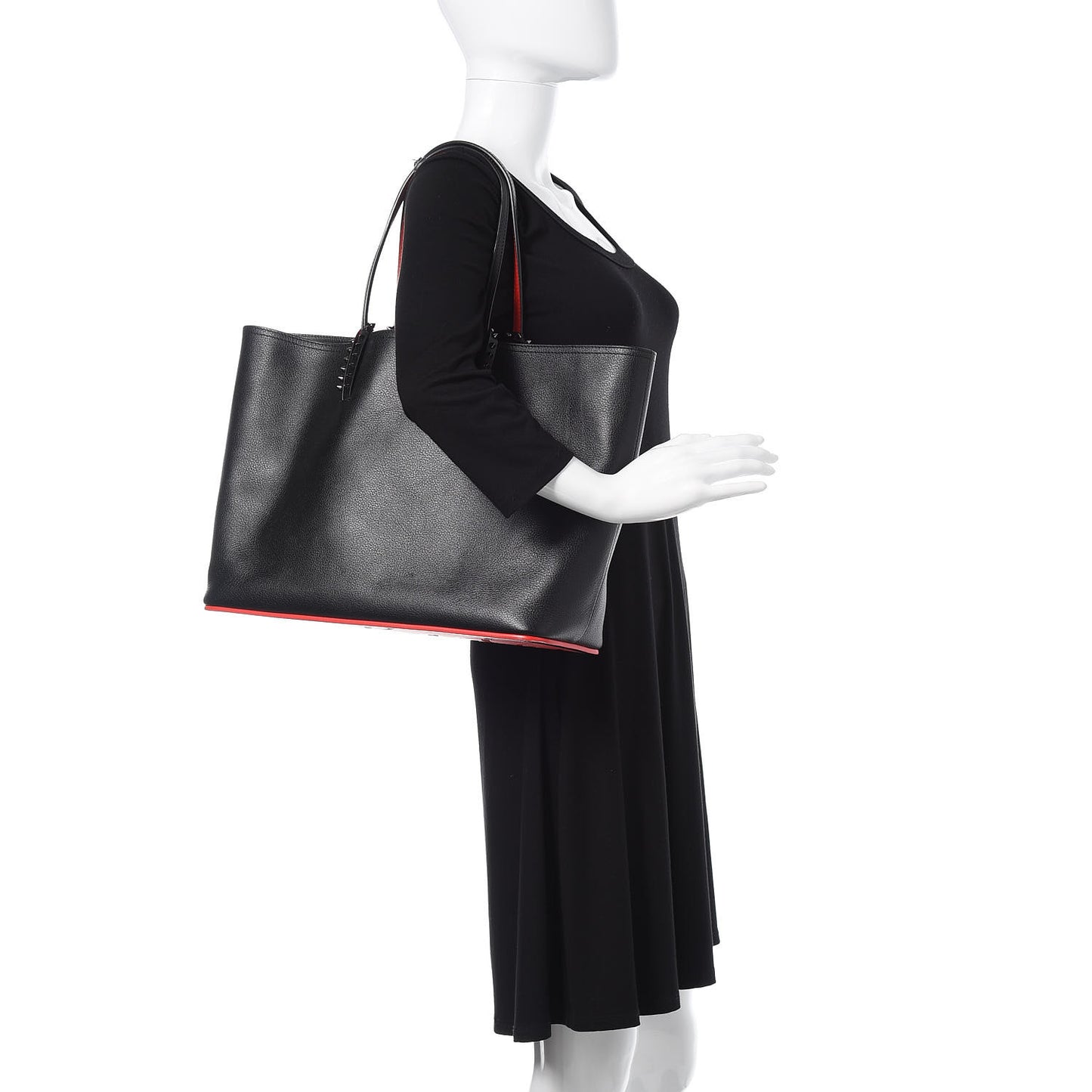 Calfskin Spikes East West Cabata Tote Black