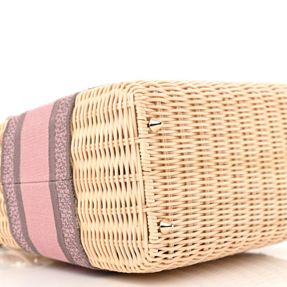 Christian Dior Wicker Oblique Medium Lady Dior Bag Pink Grey 9 of 11