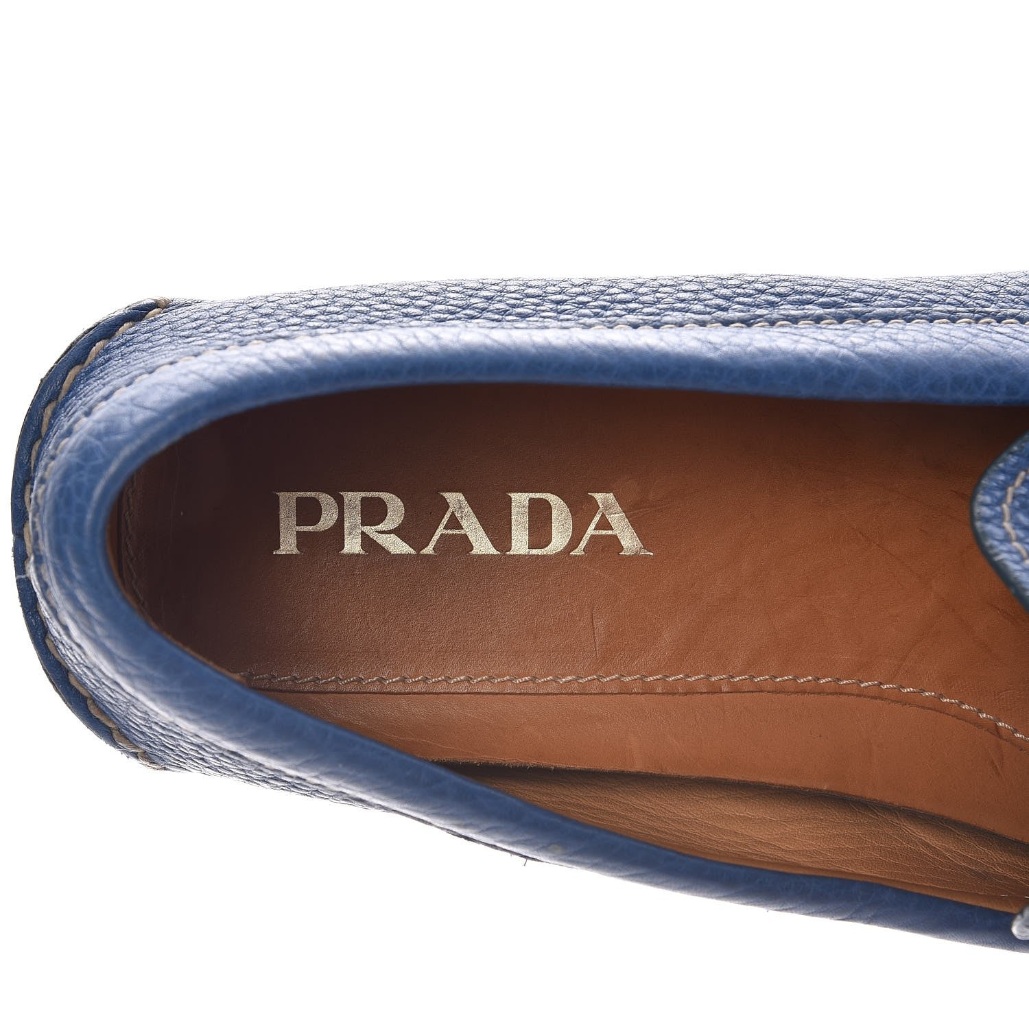 Prada Vitello Daino Loafers 8 Cobalto 8 of 15