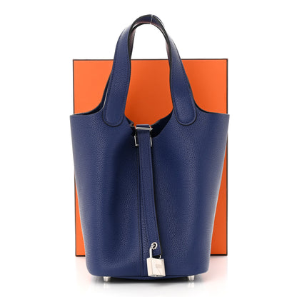 Hermes Taurillon Clemence Picotin Lock 18 PM Bleu Saphir 11 of 11