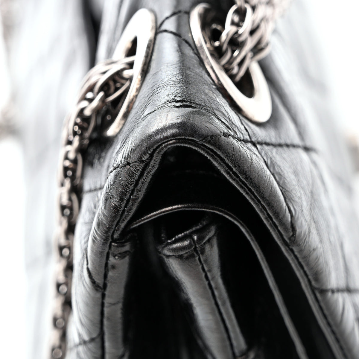 Chanel Metallic Aged Calfskin Quilted 2.55 Reissue 228 Flap Black 13 of 14