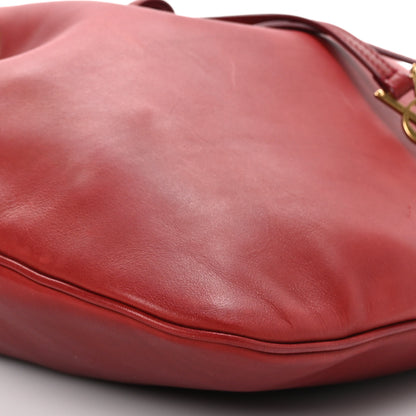 Saint Laurent Calfskin Medium Paris VII Flat Hobo Red 9 of 12