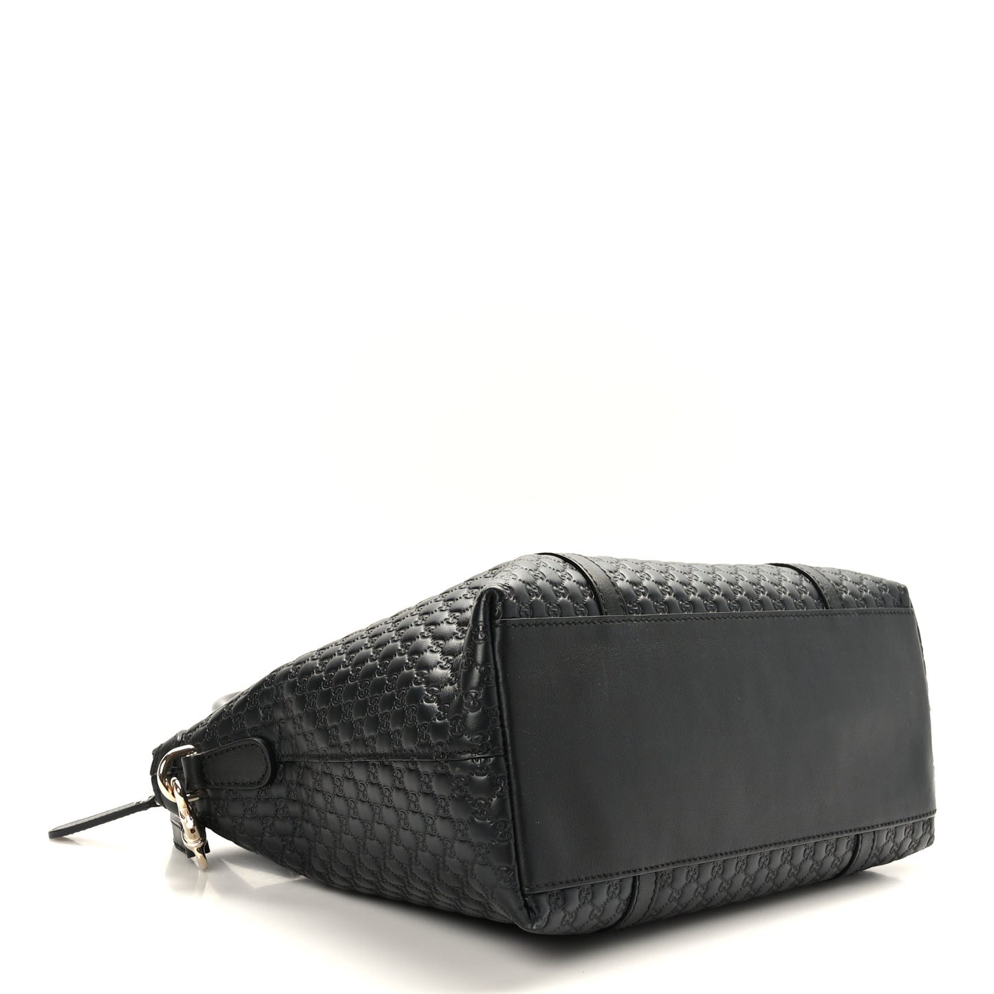 Soft Microguccissima Small Zippered Satchel Black