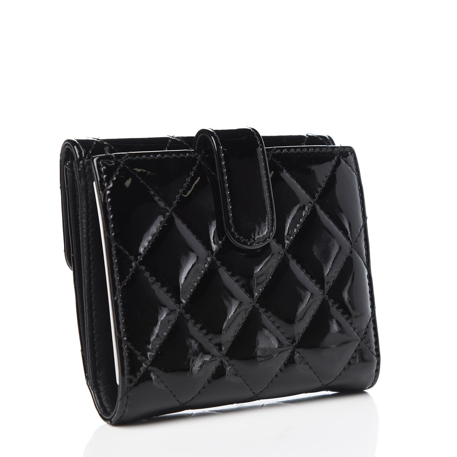 Chanel Patent Quilted Brilliant Compact Wallet Black 3 of 13