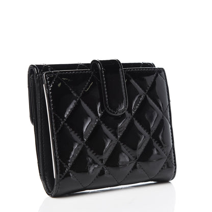 Chanel Patent Quilted Brilliant Compact Wallet Black 3 of 13